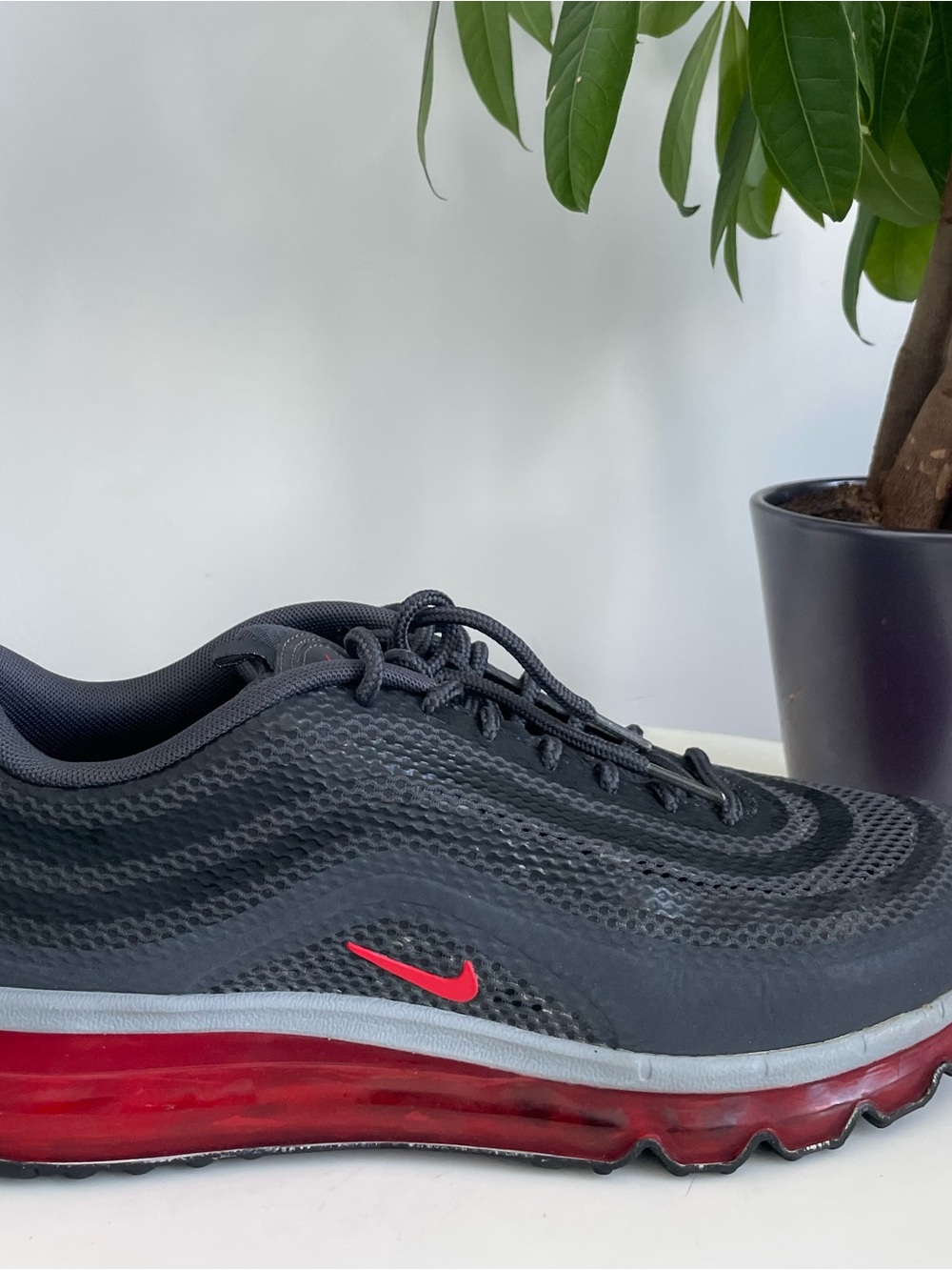 Men Size 10 Nike Air Max 97 2013 Hyperfuse Anthracite Challenge Red Shoes